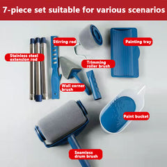 7pcs Seamless Sponge Drum Brushes for Wall Corner Paint Brushes