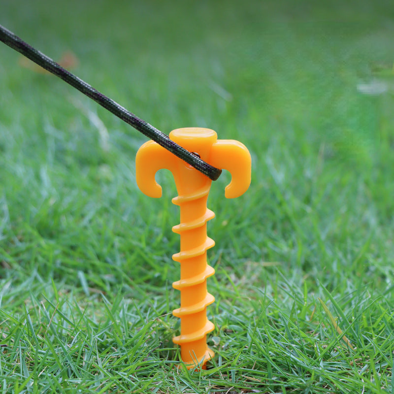 5pcs Outdoor Climbing Tent Ground Nails Spiral Plastic Nail