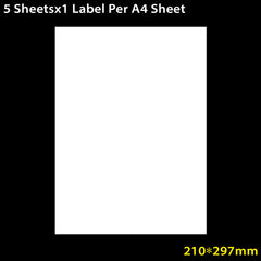 5 Sheets Address Labels A4 Self Adhesive for Printer