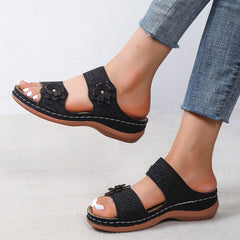 Women's Casual Anti Slip Sports Sandals With Floral Decoration