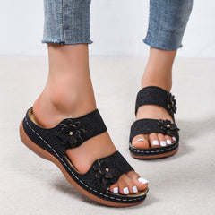 Women's Casual Anti Slip Sports Sandals With Floral Decoration
