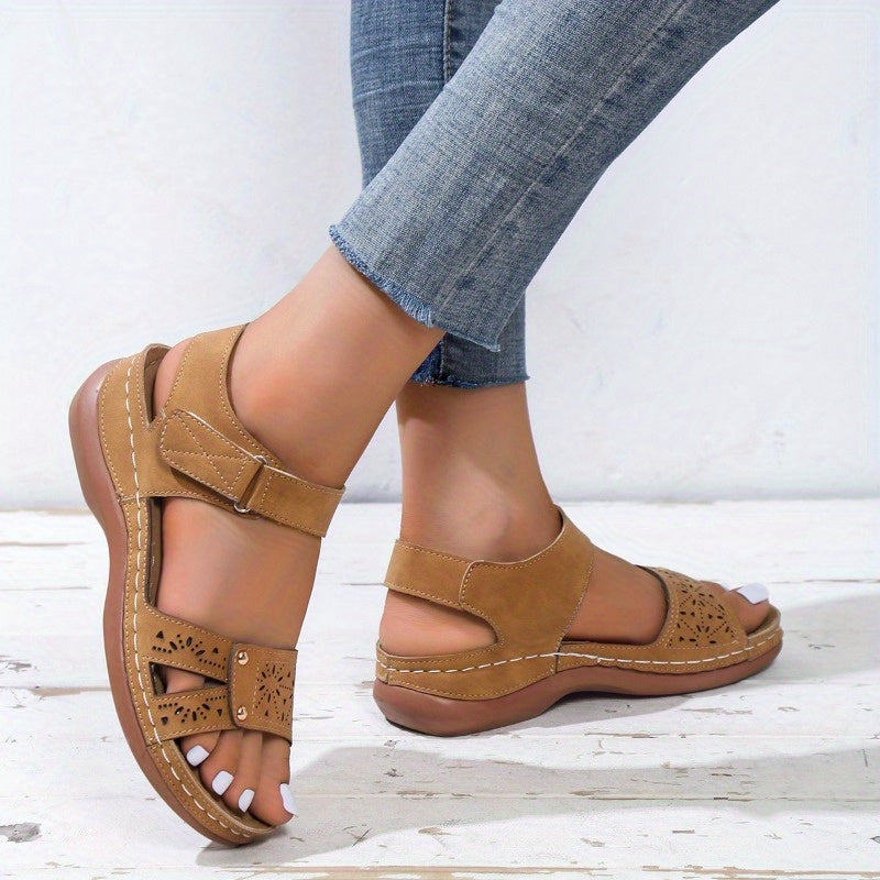 Women's Anti Slip Sports Sandals Solid Open Toe Beach Sandals