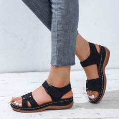 Women's Anti Slip Sports Sandals Solid Open Toe Beach Sandals