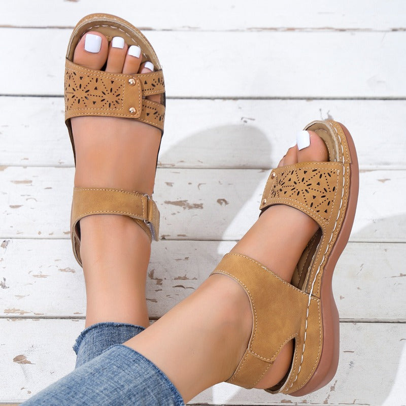 Women's Anti Slip Sports Sandals Solid Open Toe Beach Sandals