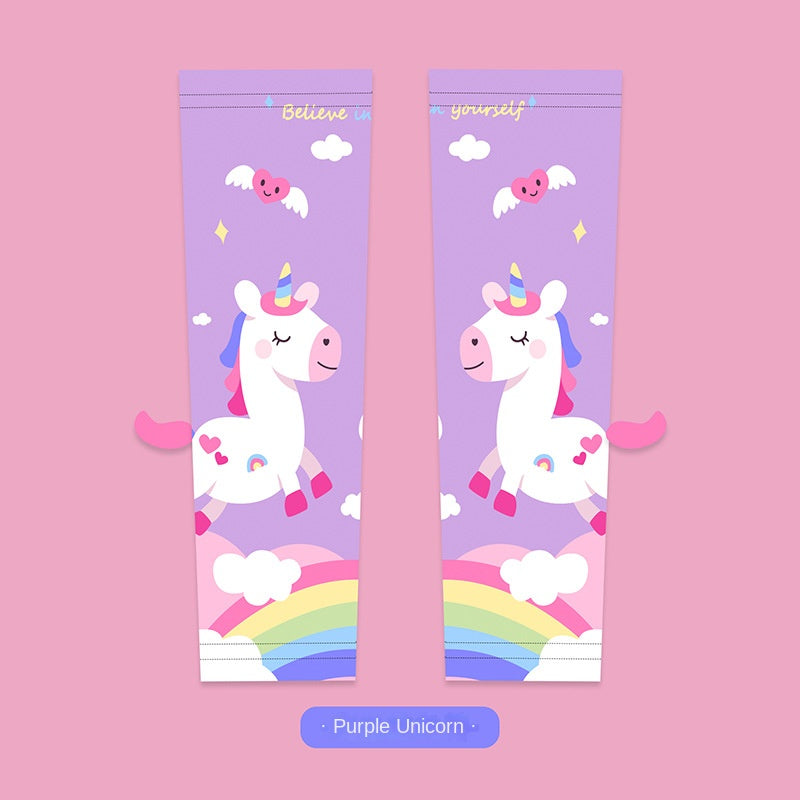 Girl's Cartoon Sunscreen Ice Sleeve Outdoor Quick-drying