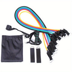11pcs Resistance Bands Set Yoga Fitness Band Pilates Workout Equipments