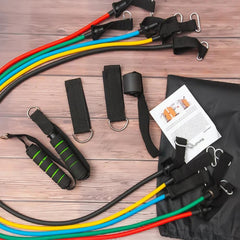 11pcs Resistance Bands Set Yoga Fitness Band Pilates Workout Equipments