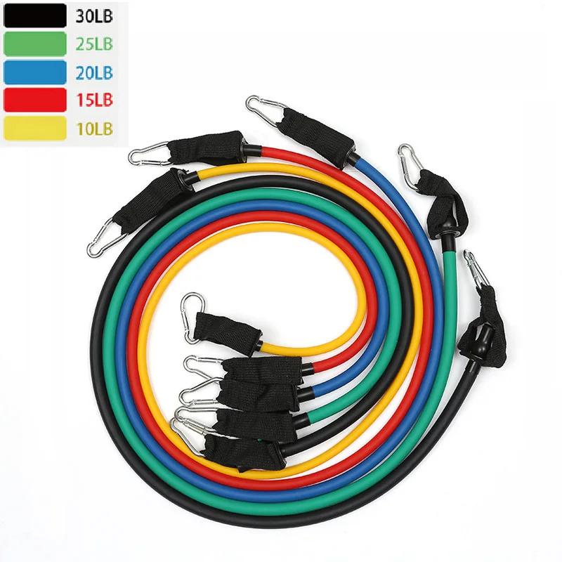 11pcs Resistance Bands Set Yoga Fitness Band Pilates Workout Equipments