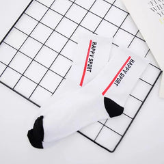 Men's Letter Printed Crew Socks for Autumn/Winter