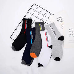 Men's Letter Printed Crew Socks for Autumn/Winter