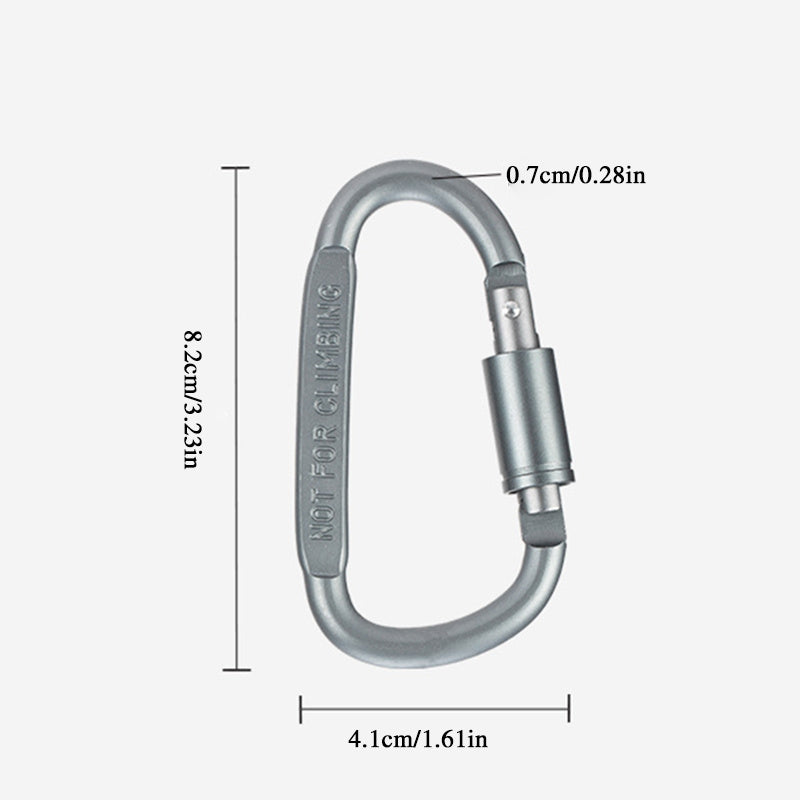 D-Shaped Aluminum Carabiner Backpack Hanging Buckle