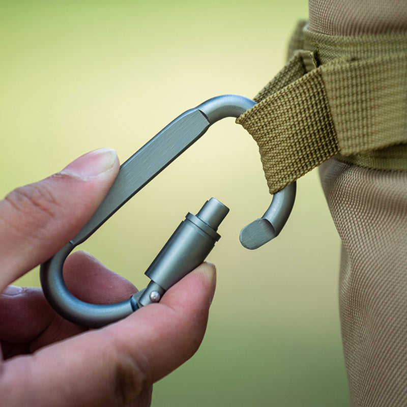 D-Shaped Aluminum Carabiner Backpack Hanging Buckle