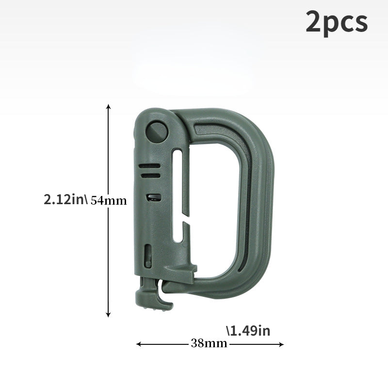 2pcs D Shaped Lock Buckle Bag Backpack Hanging Buckle for Camping