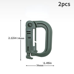 2pcs D Shaped Lock Buckle Bag Backpack Hanging Buckle for Camping