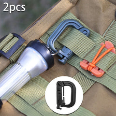2pcs D Shaped Lock Buckle Bag Backpack Hanging Buckle for Camping