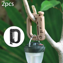2pcs D Shaped Lock Buckle Bag Backpack Hanging Buckle for Camping