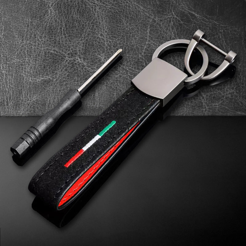Colorful Embroidered Car Keychain Keyring Motorcycle Bag Pendant