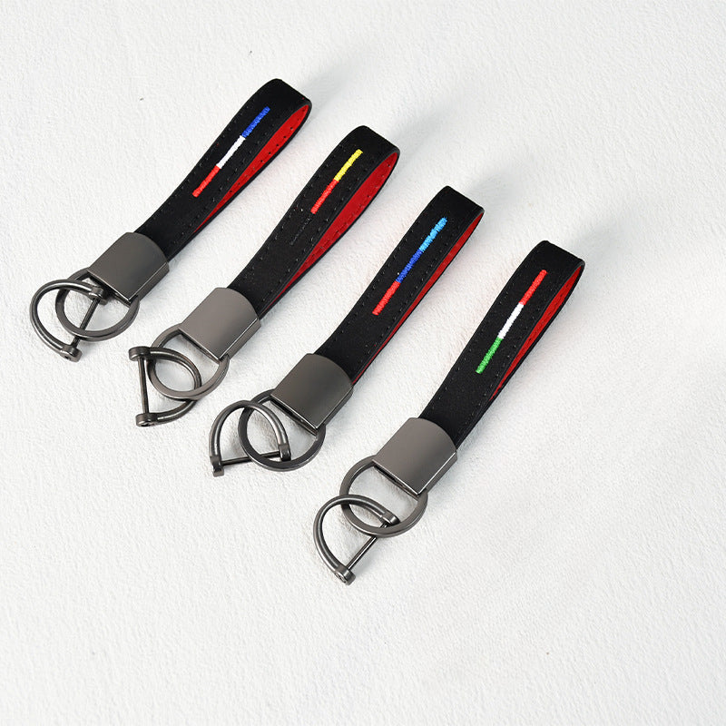 Colorful Embroidered Car Keychain Keyring Motorcycle Bag Pendant