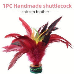 1PC Chicken Feather Shuttlecock Chinese Jian Zi Hand Foot Coordination Exercise