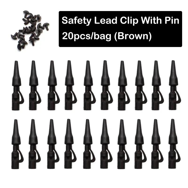 20pcs Carp Fishing Lead Clip Set Quick Change Safety Swivel Pins Tackle