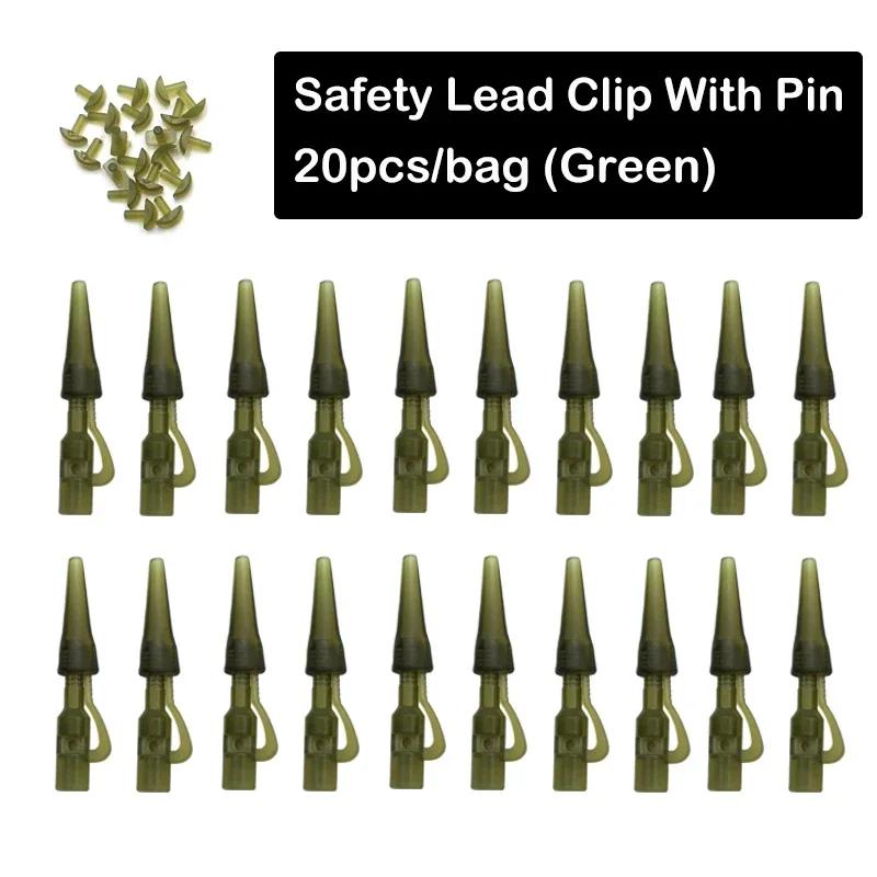 20pcs Carp Fishing Lead Clip Set Quick Change Safety Swivel Pins Tackle