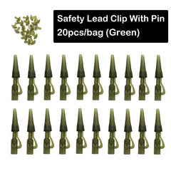 20pcs Carp Fishing Lead Clip Set Quick Change Safety Swivel Pins Tackle