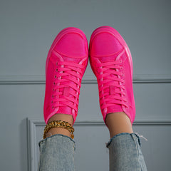 Women's Canvas Shoes Lightweight Flats Lace up Comfort Walking Shoes