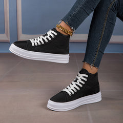 High Top Skate Shoes Lace-up Canvas Sports Sneakers