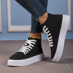 High Top Skate Shoes Lace-up Canvas Sports Sneakers