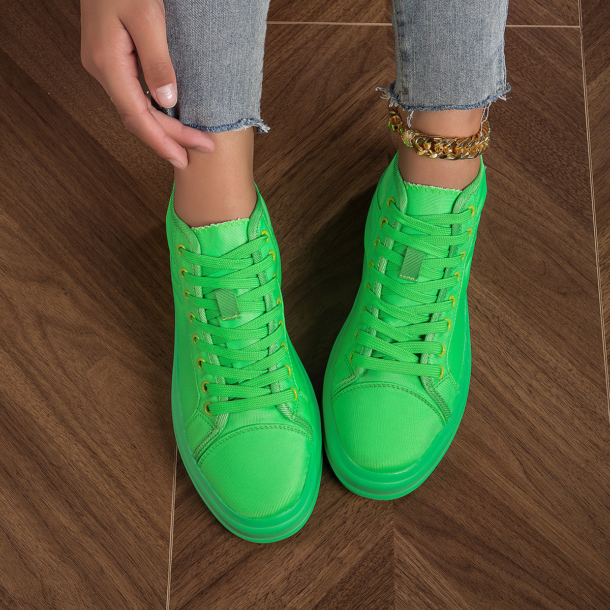 Sporty Skate Shoes Lightweight Canvas For Walking