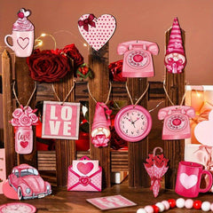 24pcs Gnome Wooden Hanging Ornaments Party Decor Holiday Supplies