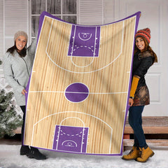 Beach Basketball Court Print Blanket Lightweight Flannel Throw