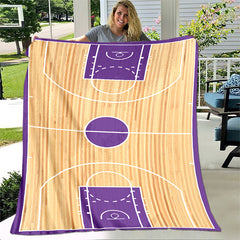 Beach Basketball Court Print Blanket Lightweight Flannel Throw