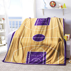 Beach Basketball Court Print Blanket Lightweight Flannel Throw