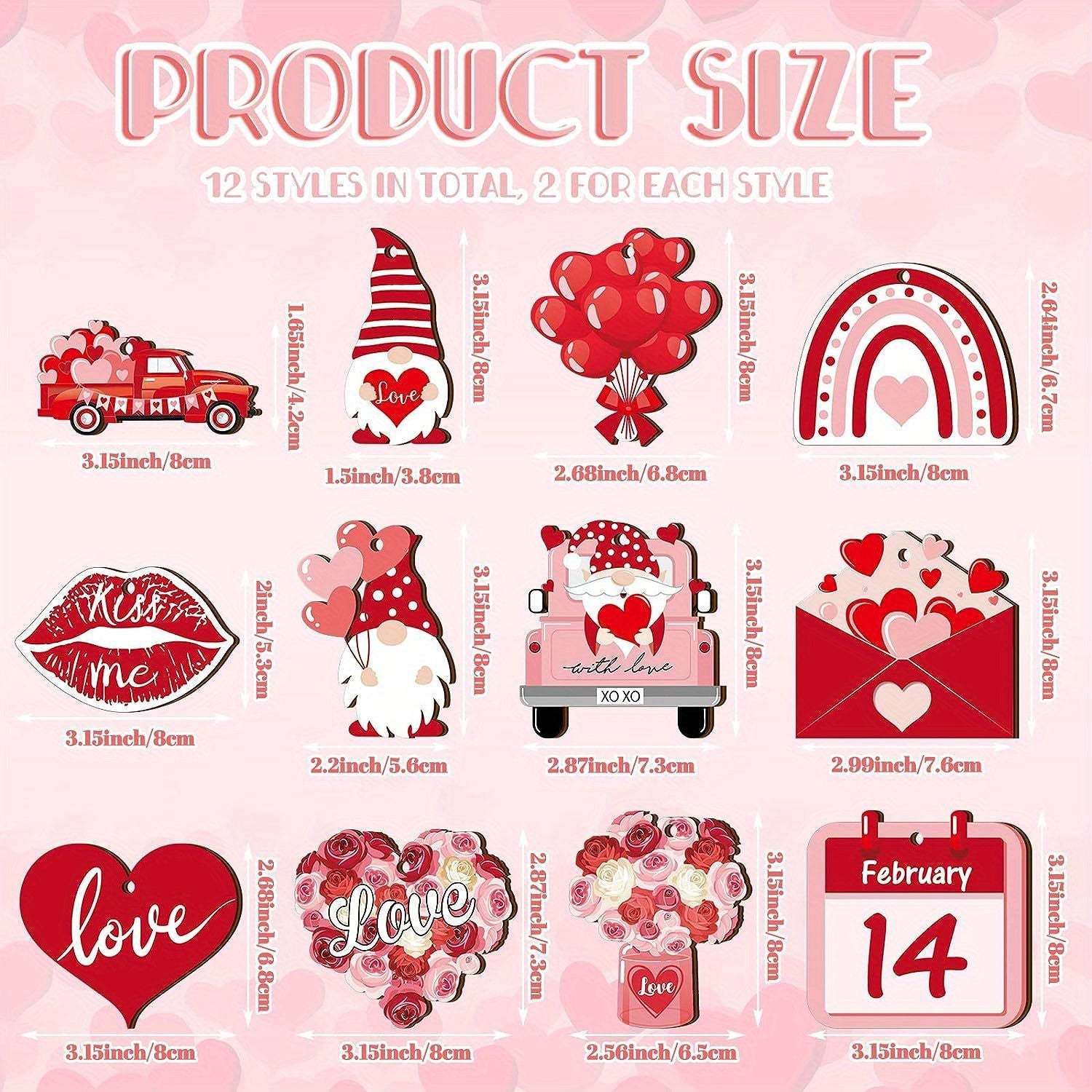 24pcs Wooden Hanging Ornaments Party Decoration Holiday Supplies
