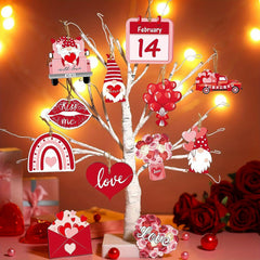 24pcs Wooden Hanging Ornaments Party Decoration Holiday Supplies