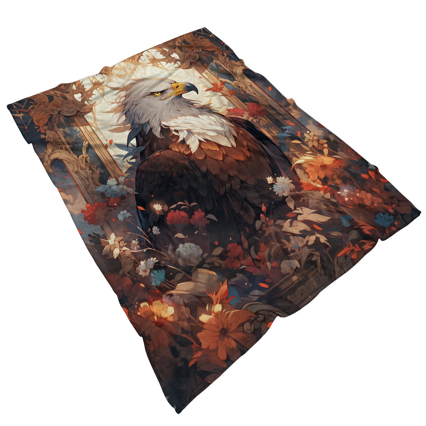 Cozy Eagle Print Blanket Lightweight Flannel Throw Sofa Bed Living Room