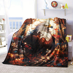 Cozy Eagle Print Blanket Lightweight Flannel Throw Sofa Bed Living Room