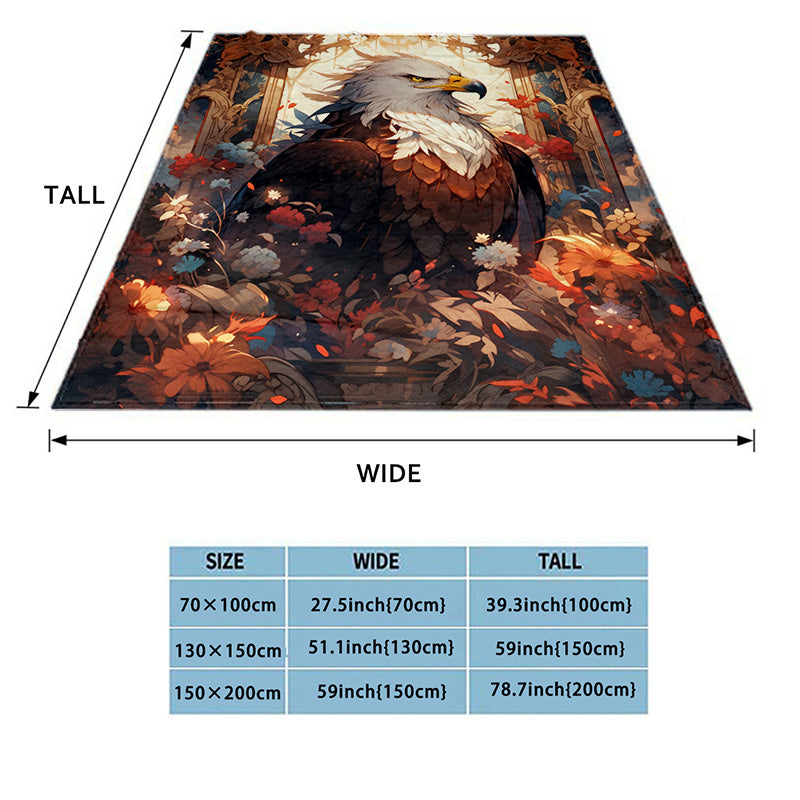 Cozy Eagle Print Blanket Lightweight Flannel Throw Sofa Bed Living Room