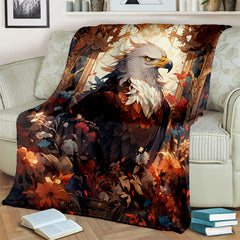 Cozy Eagle Print Blanket Lightweight Flannel Throw Sofa Bed Living Room