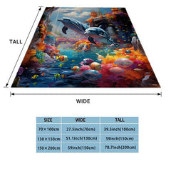 Cozy Dolphins Swimming Under The Sea Print Blanket Lightweight Flannel Throw