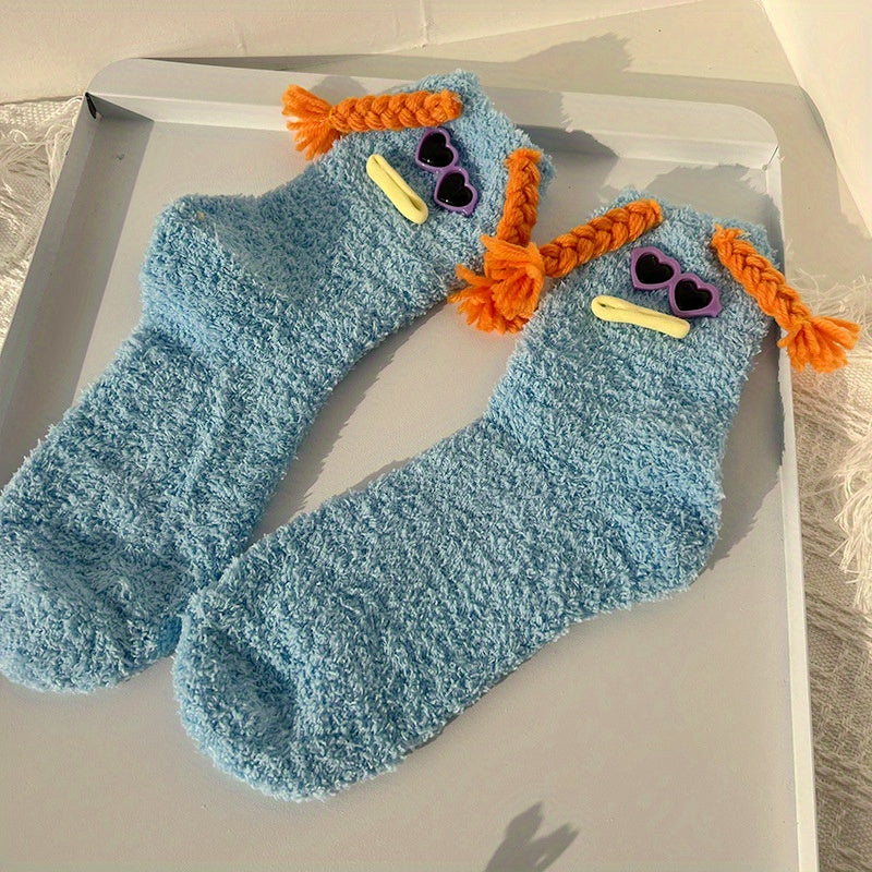 Plush Mid Length Socks for Autumn and Winter