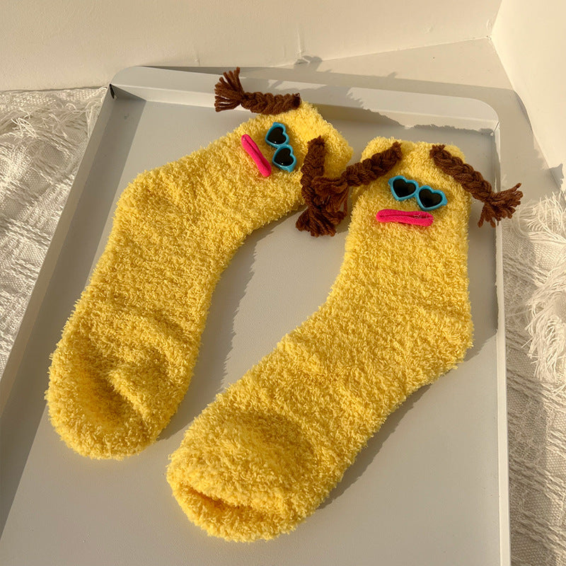 Plush Mid Length Socks for Autumn and Winter