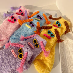 Plush Mid Length Socks for Autumn and Winter