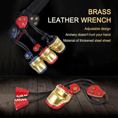 1pc Archery Thumb Ring Finger Guard Recurve Bow Soft PU Leather & Brass