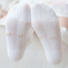 5 Pairs Girl's Cartoon Knitted Crew Socks, Comfy Breathable Soft Outdoor Wear