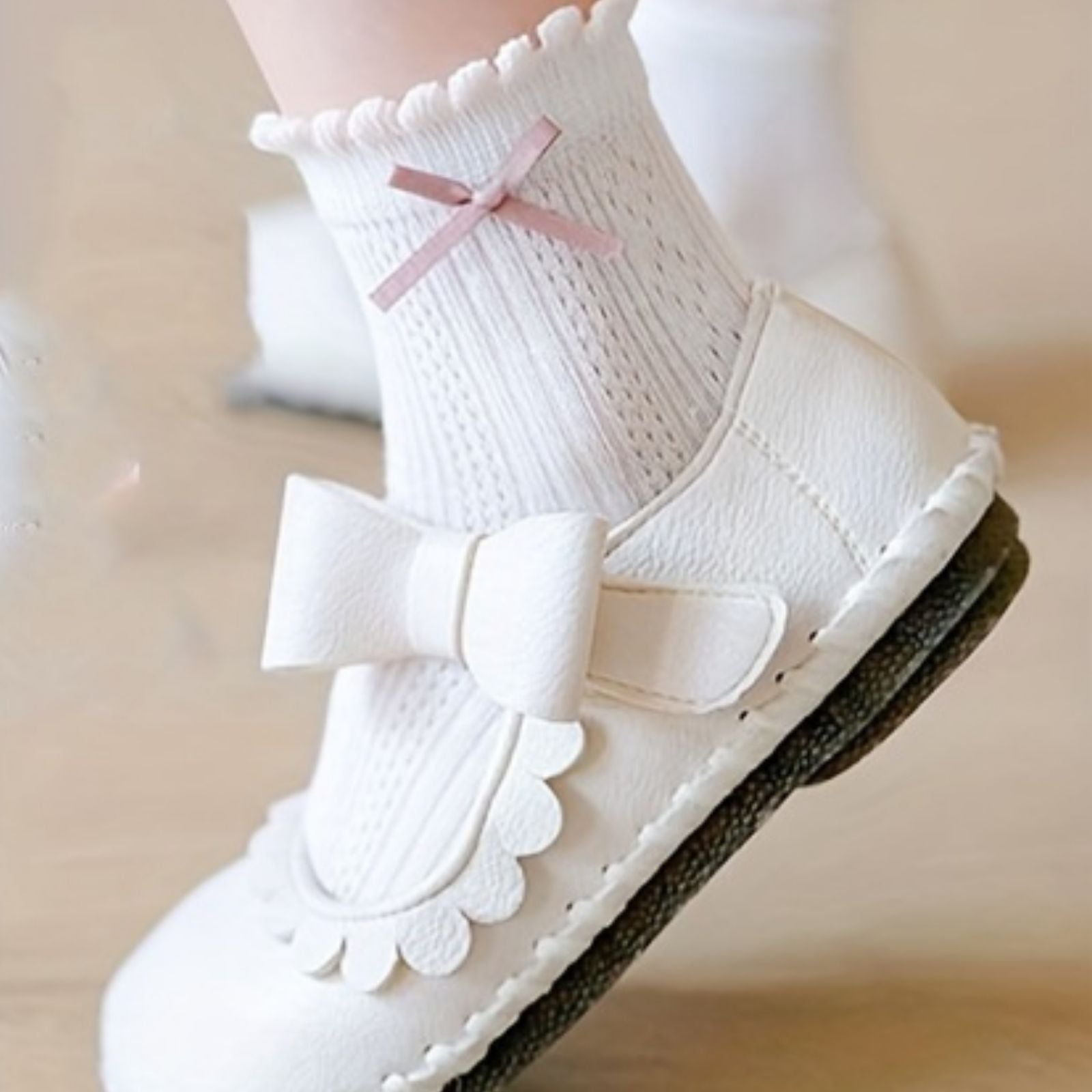 5 Pairs Girl's Cartoon Knitted Crew Socks, Comfy Breathable Soft Outdoor Wear