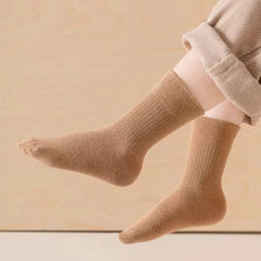 5 Pairs Boy's Solid Crew Socks Breathable Comfy Casual Style Unisex Socks