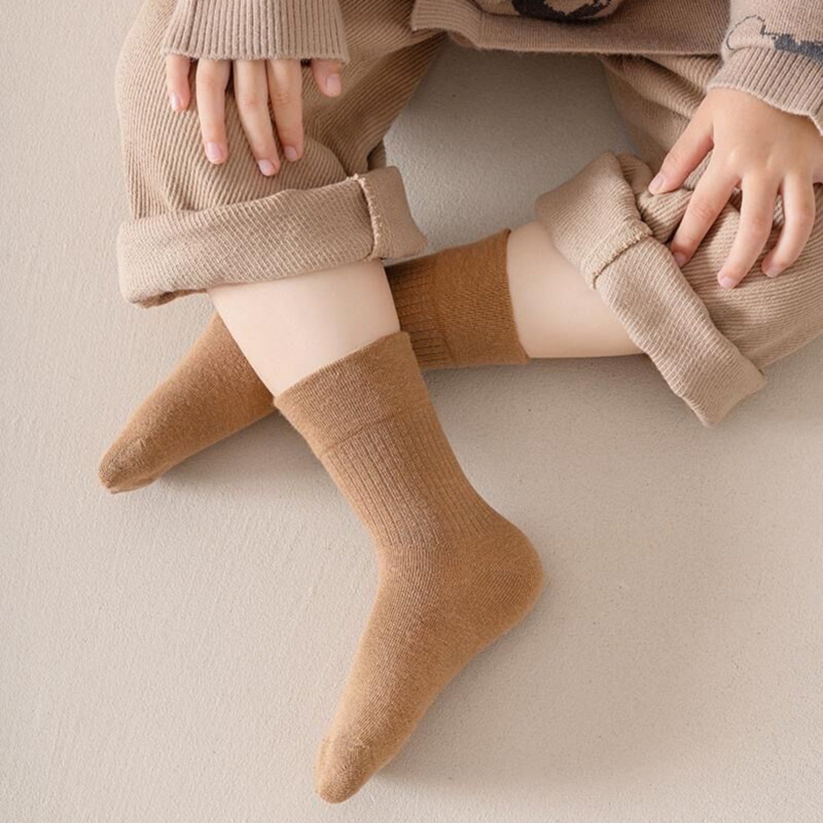 5 Pairs Boy's Solid Crew Socks Breathable Comfy Casual Style Unisex Socks