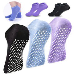 3 Pairs Women's Anti Slip Yoga Socks Ideal for Pilates Indoor & Outdoor Sports